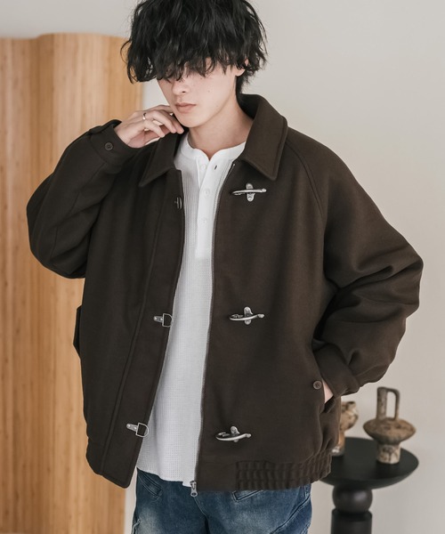 Rocky Monroe(ロッキーモンロー)の「テックメルトンファイヤーマン中綿ジャケット/ウールライクスタンドネック中綿ブルゾン(ブルゾン・メンズ・ブラウン/チャコール/ブラック・XL/M/L)」の21枚目の写真
