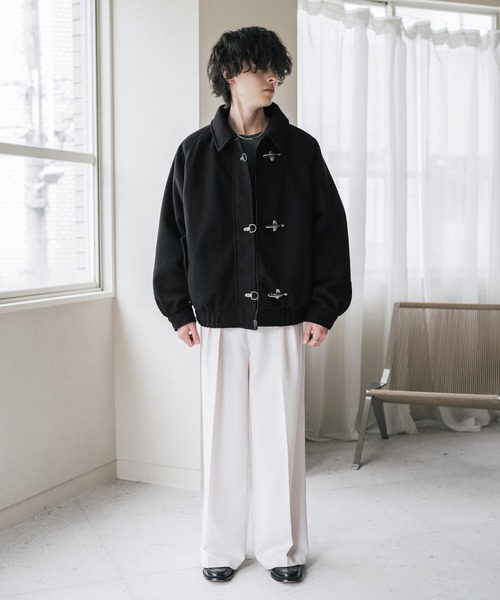 Rocky Monroe(ロッキーモンロー)の「テックメルトンファイヤーマン中綿ジャケット/ウールライクスタンドネック中綿ブルゾン(ブルゾン・メンズ・ブラウン/チャコール/ブラック・XL/M/L)」の4枚目の写真
