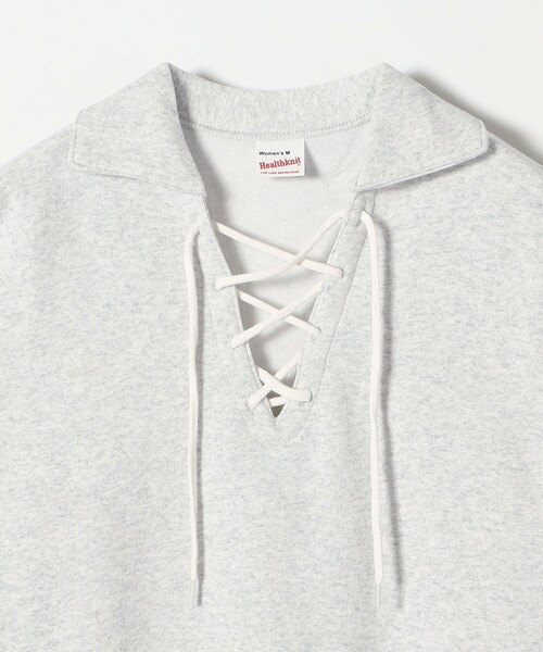 SHIPS any(シップス エニィ)の「Healthknit:〈洗濯機可能〉裏起毛 クラシック スウェット(Tシャツ/カットソー・レディース・オフホワイト/ライトグレー・ONE SIZE)」の4枚目の写真
