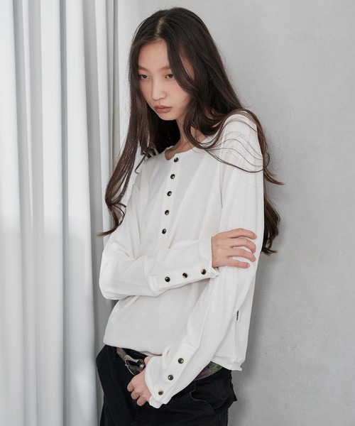 ROLL-UP RIB HENRY NECK LONG SLEEVE/ロールアップリブヘンリーネック