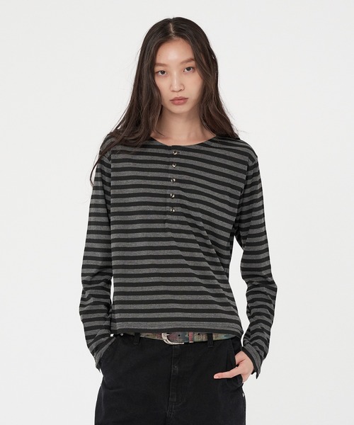 ROLL-UP RIB HENRY NECK LONG SLEEVE/ロールアップリブヘンリーネック