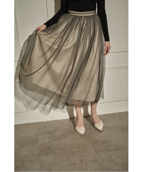 ERADIE（エラディエ）の「Prism Veil Tulle Skirt  チュールカラーミックススカート（スカート・レディース・ベージュ/ブラウン・FREE）」の19枚目の写真
