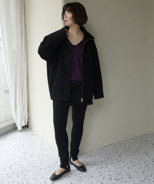 SLOBE IENA(スローブイエナ)の「スタンドコクーンショートコート(その他アウター・レディース・ブラック/ブラウン・36/38)」の5枚目の写真