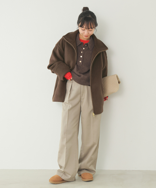 SLOBE IENA(スローブイエナ)の「スタンドコクーンショートコート(その他アウター・レディース・ブラック/ブラウン・36/38)」の6枚目の写真