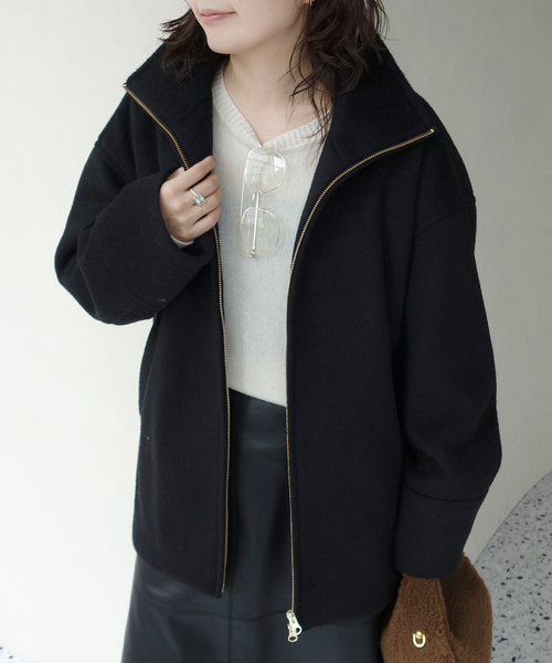 SLOBE IENA(スローブイエナ)の「スタンドコクーンショートコート(その他アウター・レディース・ブラック/ブラウン・36/38)」の12枚目の写真