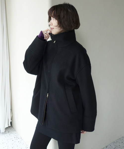 SLOBE IENA(スローブイエナ)の「スタンドコクーンショートコート(その他アウター・レディース・ブラック/ブラウン・36/38)」の16枚目の写真