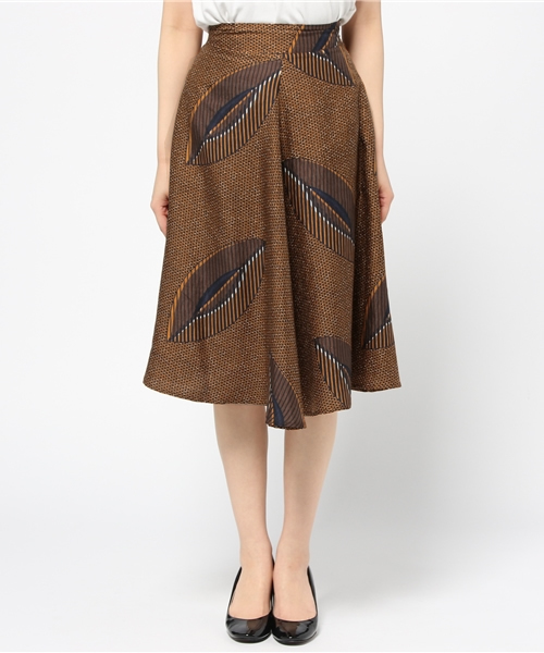 FIGARO Paris（フィガロパリ）の「SHIRTA PORTE アフリカンガラ スカート◆（スカート・レディース・ブラウン・40/38）」の2枚目の写真