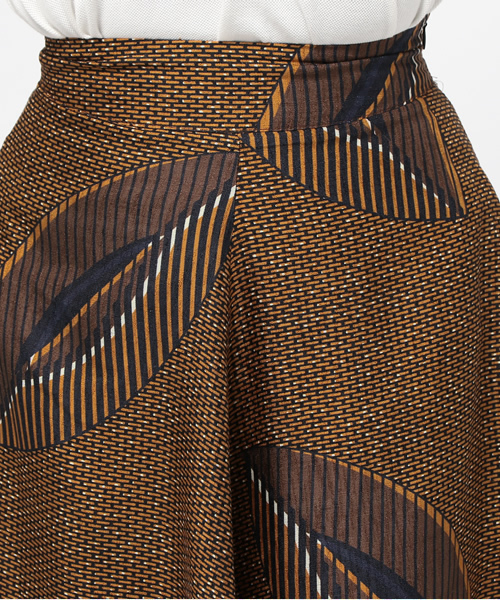 FIGARO Paris（フィガロパリ）の「SHIRTA PORTE アフリカンガラ スカート◆（スカート・レディース・ブラウン・40/38）」の5枚目の写真