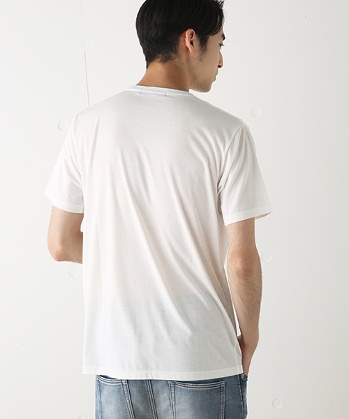 AZUL by moussy(アズールバイマウジー)の「TC天竺SIGHT半袖クルーネックT(Tシャツ/カットソー・メンズ・ライトピンク/ブラック/トップグレー/ホワイト・XX-LARGE/SMALL/X-LARGE/X-SMALL/MEDIUM/LARGE)」の11枚目の写真