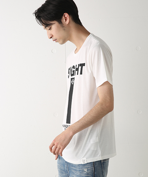 AZUL by moussy(アズールバイマウジー)の「TC天竺SIGHT半袖クルーネックT(Tシャツ/カットソー・メンズ・ライトピンク/ブラック/トップグレー/ホワイト・XX-LARGE/SMALL/X-LARGE/X-SMALL/MEDIUM/LARGE)」の12枚目の写真