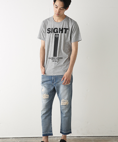 AZUL by moussy(アズールバイマウジー)の「TC天竺SIGHT半袖クルーネックT(Tシャツ/カットソー・メンズ・ライトピンク/ブラック/トップグレー/ホワイト・XX-LARGE/SMALL/X-LARGE/X-SMALL/MEDIUM/LARGE)」の19枚目の写真