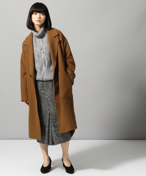 HARE（ハレ）の「フロントタックペンシルスカート(HARE)（スカート・レディース・ブラック/グレー系その他/ブラウン/ブラック系その他・MEDIUM/SMALL）」の6枚目の写真