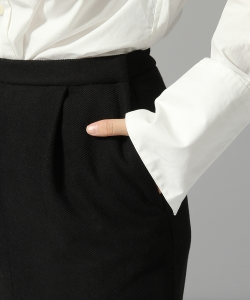HARE（ハレ）の「フロントタックペンシルスカート(HARE)（スカート・レディース・ブラック/グレー系その他/ブラウン/ブラック系その他・MEDIUM/SMALL）」の12枚目の写真