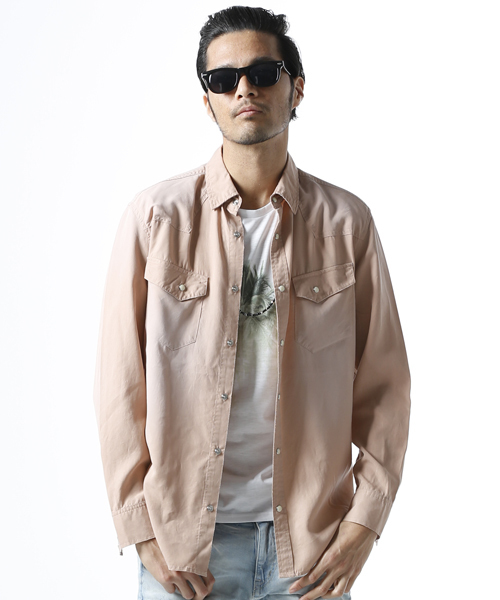 JACKROSE（ジャックローズ）の「テンセルカラーウエスタンシャツ（シャツ/ブラウス・メンズ・ベージュ/ネイビー/ピンク/ホワイト・L/M/XL）」の4枚目の写真