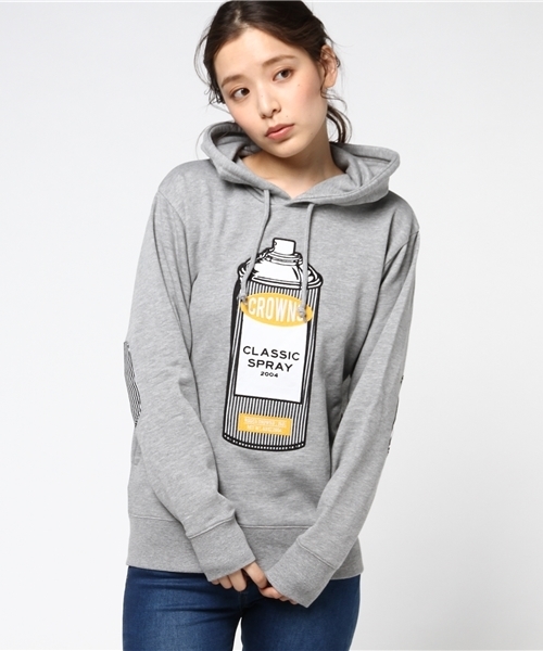 RODEO CROWNS WIDE BOWL（ロデオクラウンズワイドボウル）の「ヒッコリー スプレー缶 パーカー（パーカー・レディース・ブラック/ライトブルー/オフホワイト/トップグレー/ミント・FREE）」の12枚目の写真