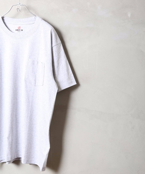 HANES(ヘインズ)の「【HANES】BEEFY-T ポケットTシャツ H5190/ヘインズ/ビーフィー/Tシャツ 無地/ユニセックス ヘビーウェイト(Tシャツ/カットソー・メンズ・ネイビー/ブラック/グレー/ホワイト/ベージュ/ライトピンク/レッド/ライトブルー/チャコールグレー/ダークパープル/ダークグリーン/カーキ/イエロー/レッド系その他/ブルー/グリーン/スミクロ/ライトベージュ・SMALL/LARGE/MEDIUM/X-LARGE/X-SMALL)」の20枚目の写真