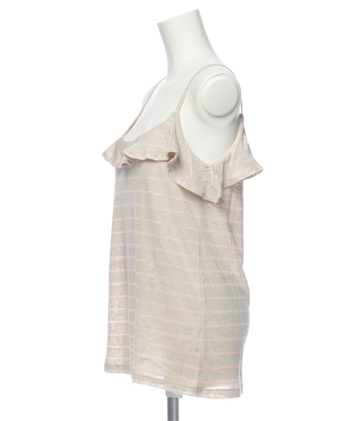 ROSE BUD(ローズバッド)の「STRIPE RUFFLE CAMISOLE(キャミソール・レディース・ナチュラル/グレー/ネイビー・ONE SIZE)」の4枚目の写真