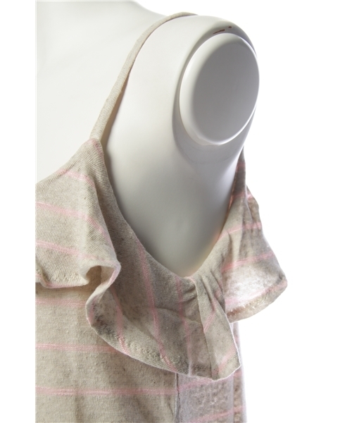 ROSE BUD(ローズバッド)の「STRIPE RUFFLE CAMISOLE(キャミソール・レディース・ナチュラル/グレー/ネイビー・ONE SIZE)」の5枚目の写真