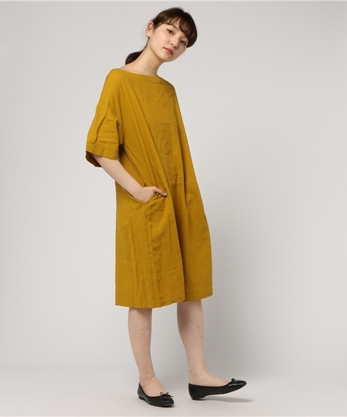 LBC（エルビーシー）の「リネンサックワンピース     （ワンピース・レディース・ライトグレー/イエロー/ネイビー・MEDIUM/LARGE）」の3枚目の写真