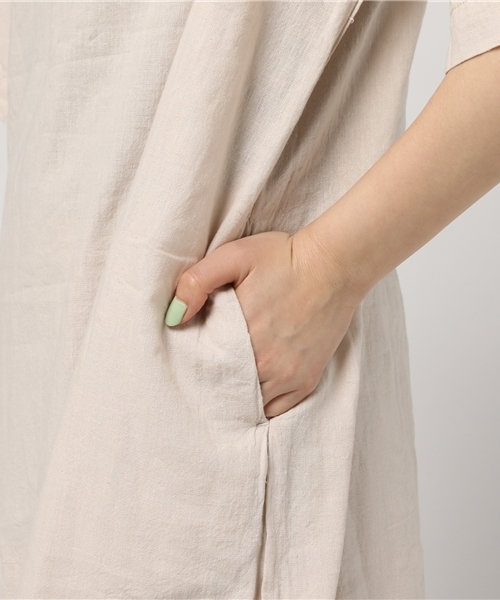 LBC（エルビーシー）の「リネンサックワンピース     （ワンピース・レディース・ライトグレー/イエロー/ネイビー・MEDIUM/LARGE）」の9枚目の写真