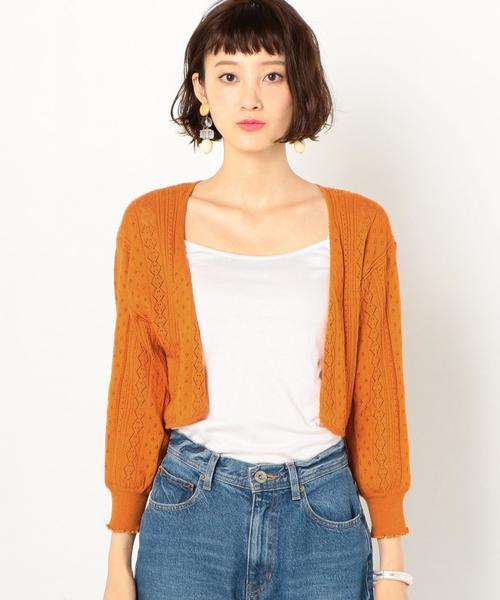 Another Edition（アナザーエディション）の「アイレットボレロ ◆（カーディガン/ボレロ・レディース・オフホワイト/オレンジ・FREE）」の4枚目の写真