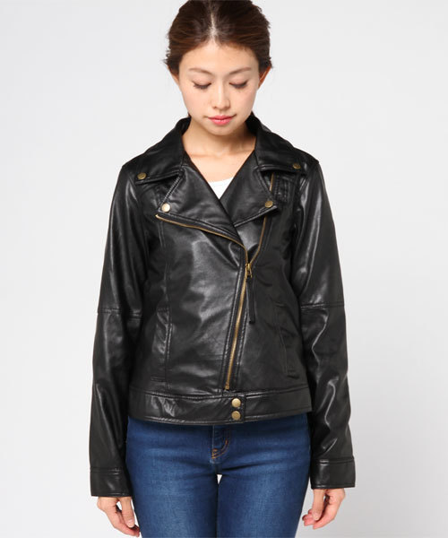JEANS MATE（ジーンズメイト）の「【CULOTS】PUライダースジャケット（ライダースジャケット・レディース・ブラック・MEDIUM）」の9枚目の写真