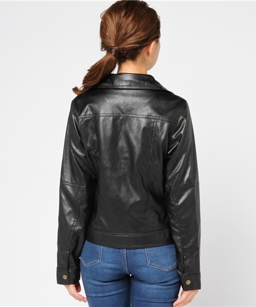 JEANS MATE（ジーンズメイト）の「【CULOTS】PUライダースジャケット（ライダースジャケット・レディース・ブラック・MEDIUM）」の7枚目の写真