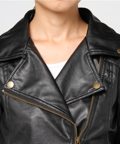 JEANS MATE（ジーンズメイト）の「【CULOTS】PUライダースジャケット（ライダースジャケット・レディース・ブラック・MEDIUM）」の6枚目の写真