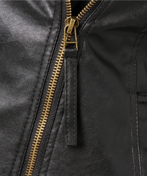 JEANS MATE（ジーンズメイト）の「【CULOTS】PUライダースジャケット（ライダースジャケット・レディース・ブラック・MEDIUM）」の2枚目の写真