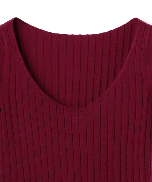 DEMYLEE（デミリー）の「DEMYLEE 半袖ニット（ニット/セーター・レディース・ホワイト/ネイビー/ボルドー・X-SMALL/SMALL）」の13枚目の写真