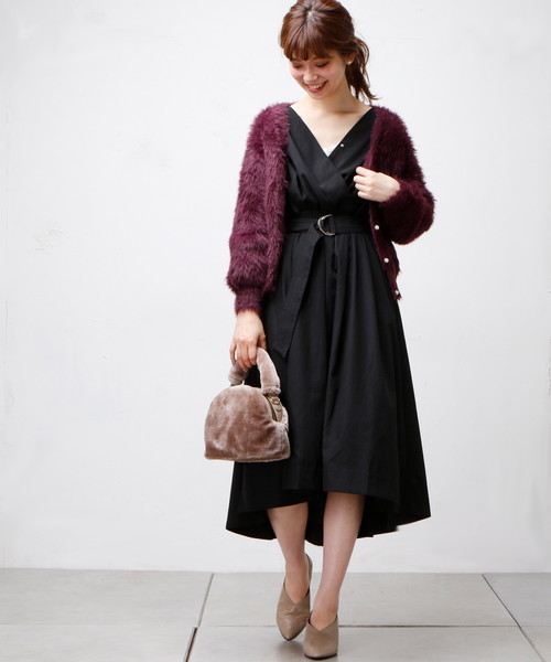 natural couture（ナチュラルクチュール）の「モンスターシャギー前後２ＷＡＹ（カーディガン/ボレロ・レディース・グレー/パープル系その他/ネイビー/ブラック・FREE）」の17枚目の写真