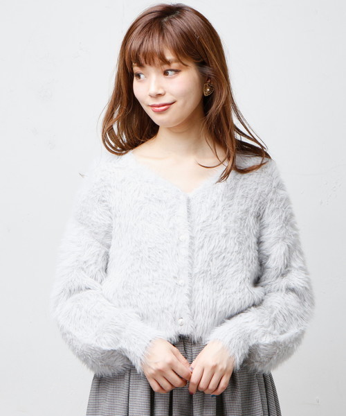 natural couture（ナチュラルクチュール）の「モンスターシャギー前後２ＷＡＹ（カーディガン/ボレロ・レディース・グレー/パープル系その他/ネイビー/ブラック・FREE）」の11枚目の写真