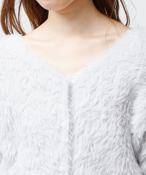 natural couture（ナチュラルクチュール）の「モンスターシャギー前後２ＷＡＹ（カーディガン/ボレロ・レディース・グレー/パープル系その他/ネイビー/ブラック・FREE）」の20枚目の写真