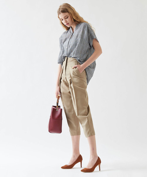 titivate（ティティベイト）の「フロントタックバレルパンツ（その他パンツ・レディース・ホワイト/ベージュ/ネイビー/グリーン・L/M/S）」の2枚目の写真