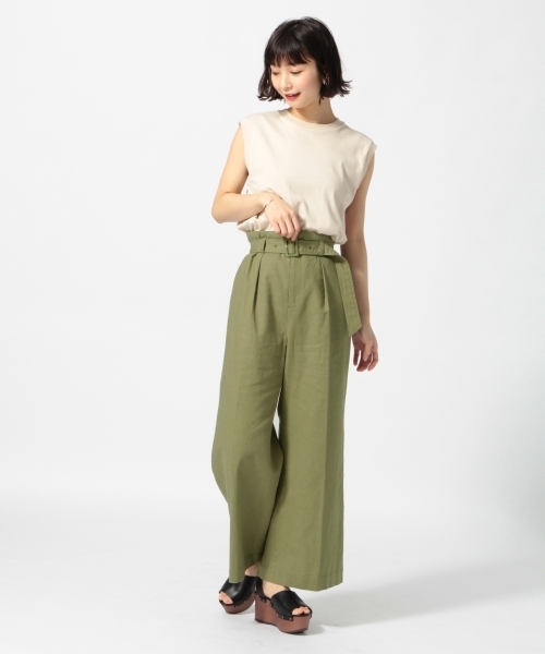 LOWRYS FARM（ローリーズファーム）の「ハイウエストカラーワイド　791908 （その他パンツ・レディース・ブラック/ブラウン/カーキ/アイボリー/オレンジ・MEDIUM/LARGE）」の15枚目の写真