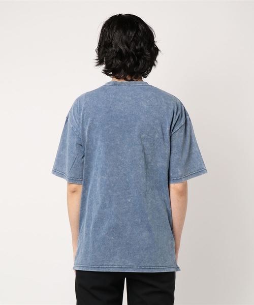 STYLEBLOCK(スタイルブロック)の「カットデニムビッグシルエットロゴプリント半袖Tシャツ(Tシャツ/カットソー・メンズ・ネイビー/ブルー・M/L)」の3枚目の写真
