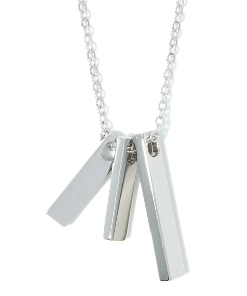 WEGO(ウィゴー)の「WEGO/3連プレートネックレス(ネックレス・メンズ・ブラック/シルバー・FREE)」の1枚目の写真