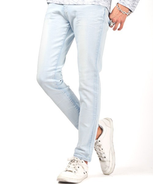 LUXSTYLE（ラグスタイル）の「ストレッチデニムスキニーアンクルパンツ（デニムパンツ・メンズ・インディゴブルー/ブルー系その他/ブルー/グレー/ブラック/ホワイト・S/M/L/XL）」の6枚目の写真