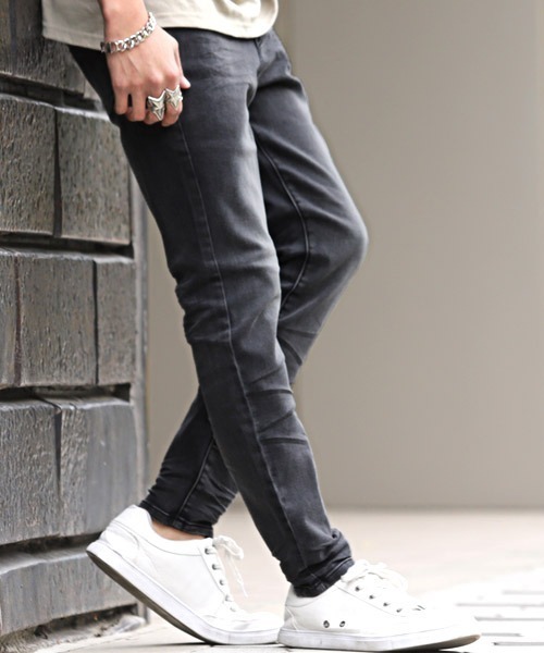 LUXSTYLE（ラグスタイル）の「ストレッチデニムスキニーアンクルパンツ（デニムパンツ・メンズ・インディゴブルー/ブルー系その他/ブルー/グレー/ブラック/ホワイト・S/M/L/XL）」の4枚目の写真