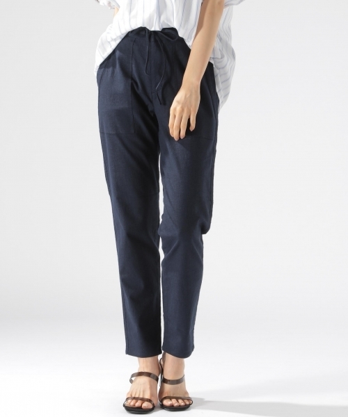 BAYFLOW（ベイフロー）の「BAYFLOW／Nリネンストレッチパンツ 18SS（その他パンツ・レディース・ネイビー/グレー/ブラック/カーキ・MEDIUM/X-SMALL/LARGE/SMALL）」の4枚目の写真