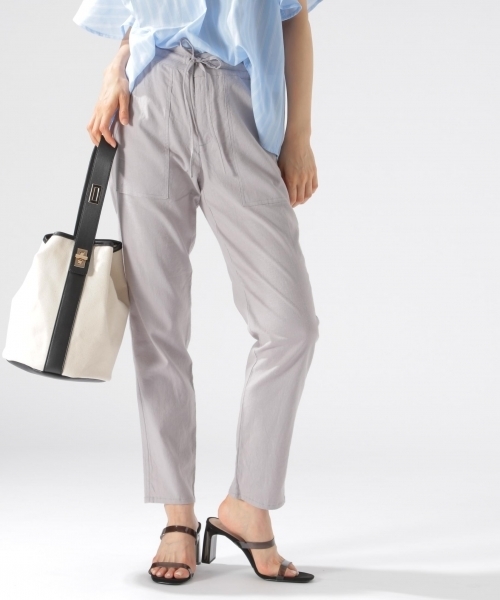 BAYFLOW（ベイフロー）の「BAYFLOW／Nリネンストレッチパンツ 18SS（その他パンツ・レディース・ネイビー/グレー/ブラック/カーキ・MEDIUM/X-SMALL/LARGE/SMALL）」の10枚目の写真