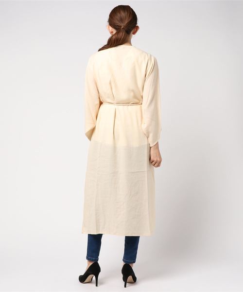 Re:EDIT（リエディ）の「ベルトロープ付きキモノスリーブガウンカーディガン（カーディガン/ボレロ・レディース・ブラック/ベージュ/カーキ/マスタード/モカ・MEDIUM/LARGE）」の7枚目の写真