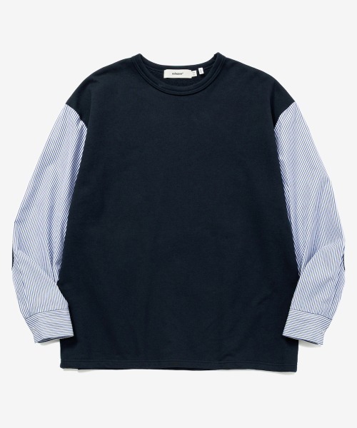 rehacer(レアセル)の「rehacer : Fusion Stripe SW CS / フュージョン ストライプ スウェット カットソー メイドインジャパン(Tシャツ/カットソー・メンズ・ブラック/グレー/ネイビー・SMALL/MEDIUM/LARGE/X-LARGE)」の12枚目の写真
