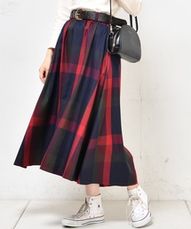 BIGチェックフレアスカート