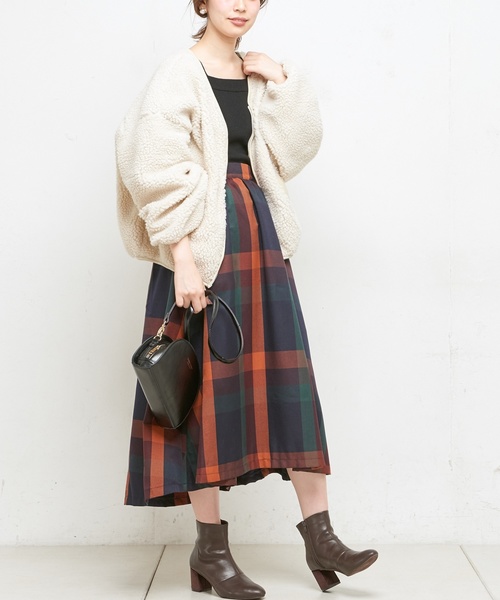 natural couture（ナチュラルクチュール）の「BIGチェックフレアスカート（スカート・レディース・レッド系その他/オレンジ系その他/ブラック/イエロー系その他・FREE）」の19枚目の写真