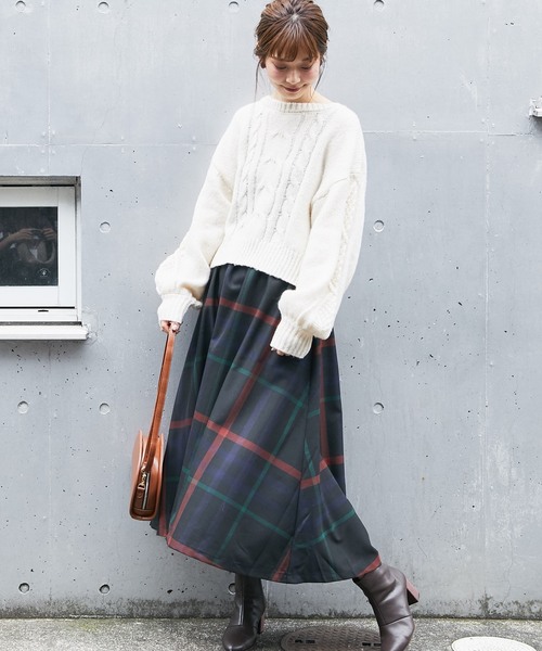 natural couture（ナチュラルクチュール）の「BIGチェックフレアスカート（スカート・レディース・レッド系その他/オレンジ系その他/ブラック/イエロー系その他・FREE）」の20枚目の写真