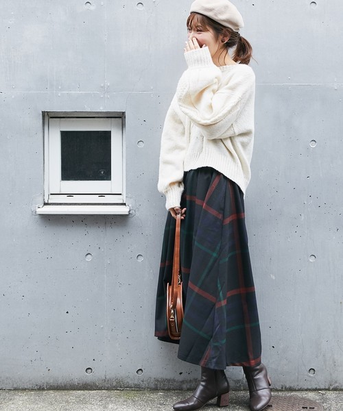 natural couture（ナチュラルクチュール）の「BIGチェックフレアスカート（スカート・レディース・レッド系その他/オレンジ系その他/ブラック/イエロー系その他・FREE）」の22枚目の写真