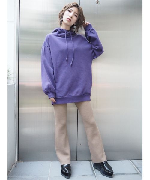 MURUA(ムルーア)の「リブニットトラウザー(その他パンツ・レディース・ブラック/ベージュ/ブラウン/オレンジ・FREE)」の11枚目の写真