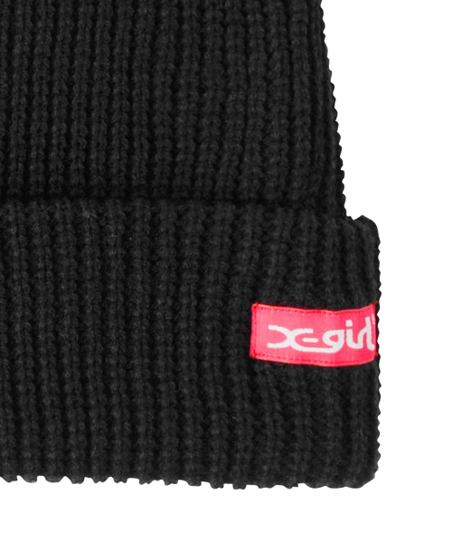 X-girl（エックスガール）の「BASIC KNIT CAP（ニットキャップ/ビーニー・レディース・ブラック/アッシュグレー/ブルー/パープル/レッド・ONE SIZE）」の7枚目の写真