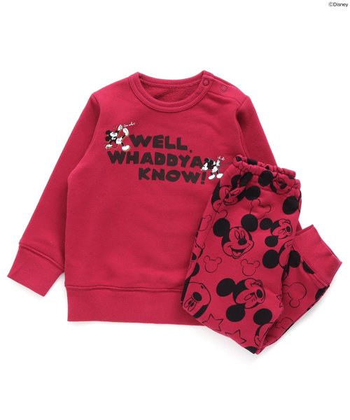Ampersand(アンパサンド)の「Disney(ディズニー) 4色2柄パジャマ(ルームウェア/パジャマ)」|ワインレッド